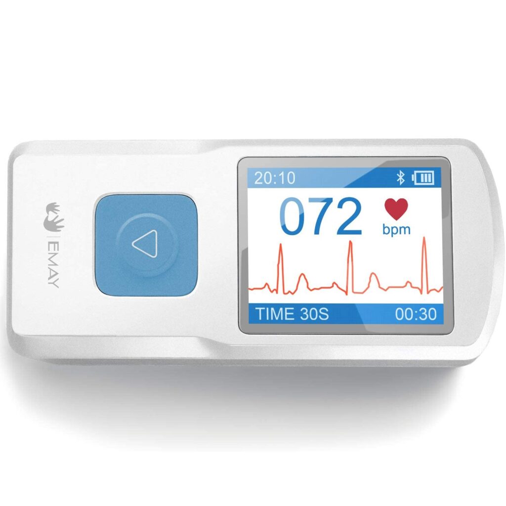 EMAY portable EKG monitor with color screen, blue