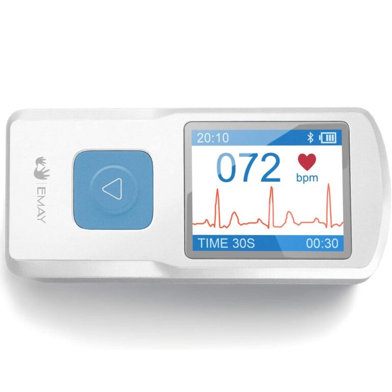 EMAY portable EKG monitor with color screen, blue