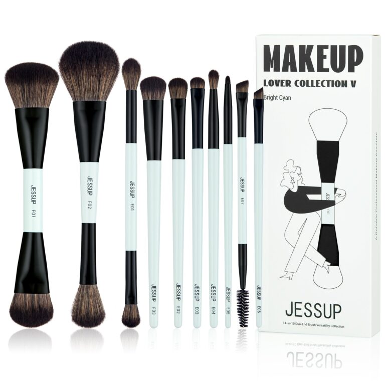Jessup makeup brushes T500 duo-end 10-piece brush set