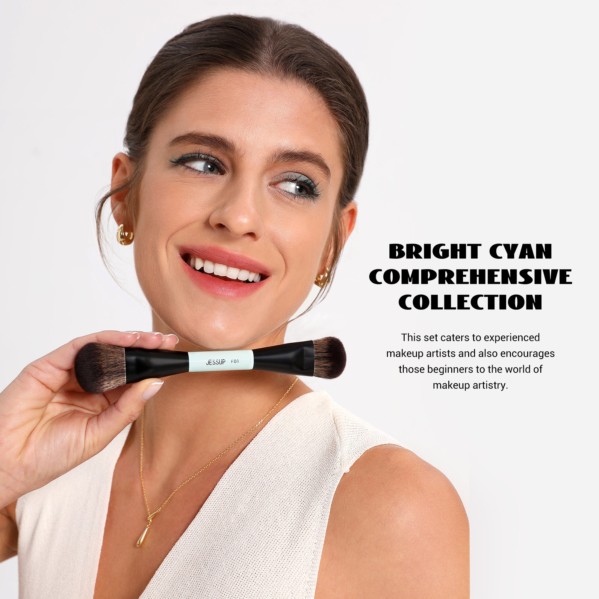 Jessup T500 face brushes for foundation, contour and concealer