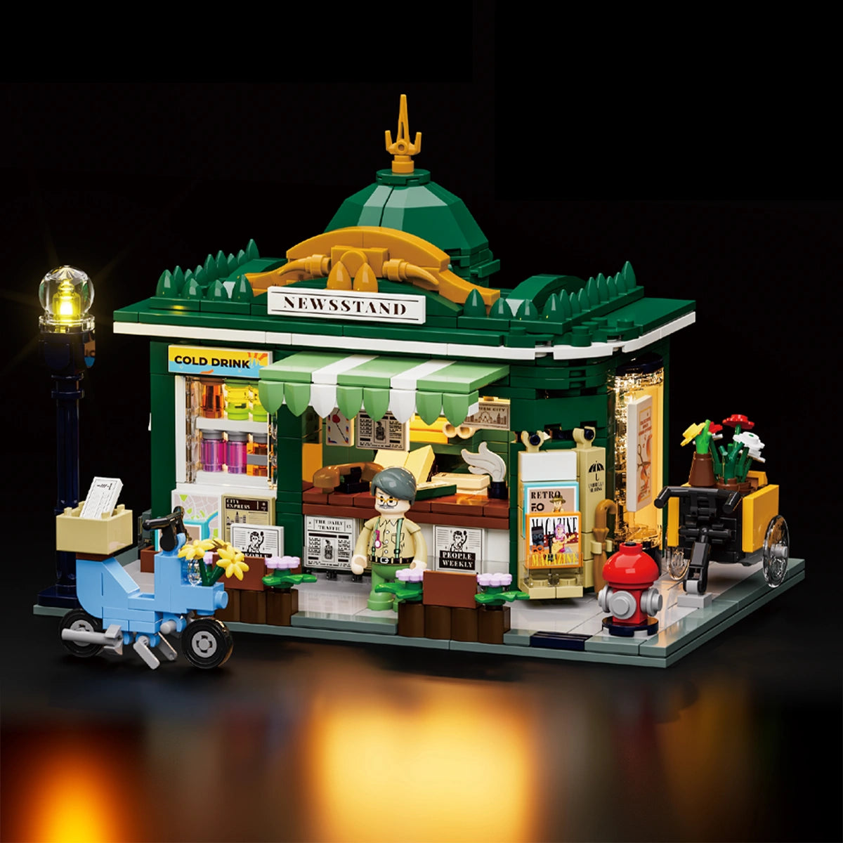 Lumibricks Newsstand light up building set